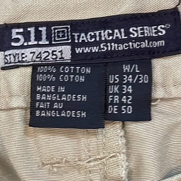 5.11 Tactical Series Style 74251 34 x 30 Cargo Pockets Stretch Waist - Picture 2 of 14